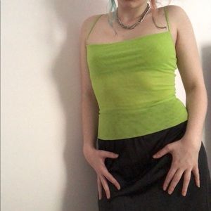 Green Layered Mesh Y2k Top
